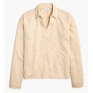 NWT J.CREW  FACTORY Soft Terry Polo Shirt - Oatmeal - XL